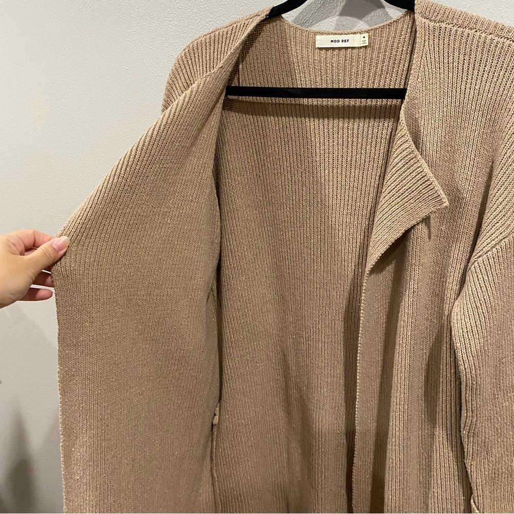 Mod Ref Longline Knit Cardigan Open Front Side Sl… - image 6
